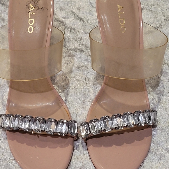 ALDO Women's Pink Sandals with Crystal Embellishments - Picture 2 of 7